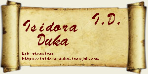 Isidora Duka vizit kartica